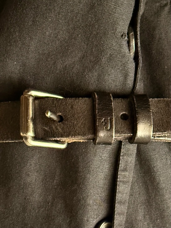 Jil sander x +J Uniqlo black leather belt with silver buckle
